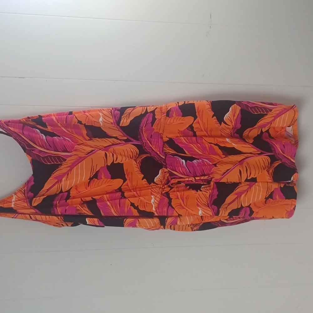 OLD NAVY ORANGE FLORAL STRAPPY JUMPER PLUS SIZE